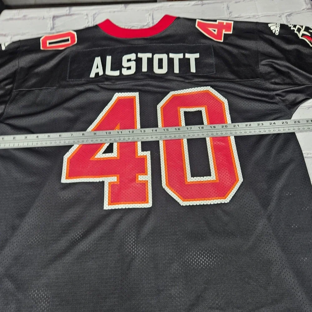VTG Y2K Adidas Football Jersey Black Mike Alstott #40 Tampa Bay Bucs NFL Men XL
